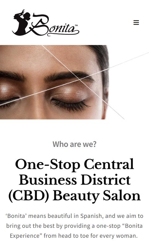 Salon website on mobile
