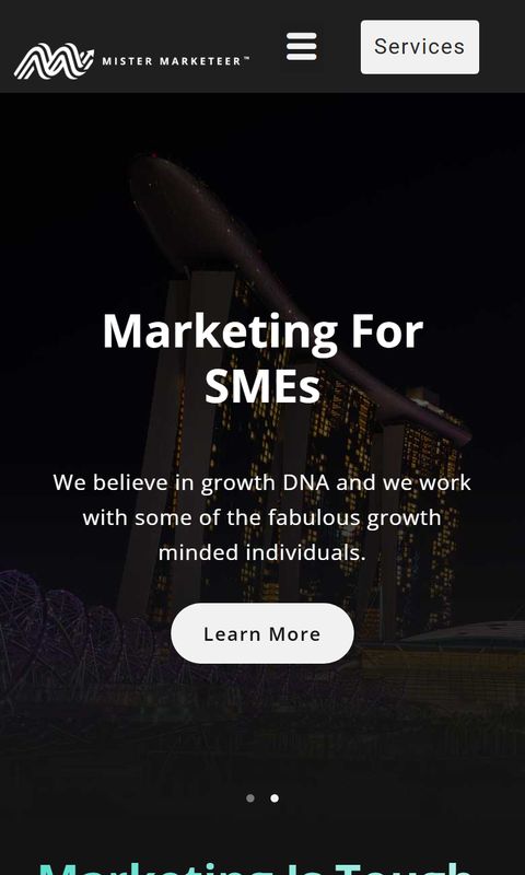 Service provider website on mobile