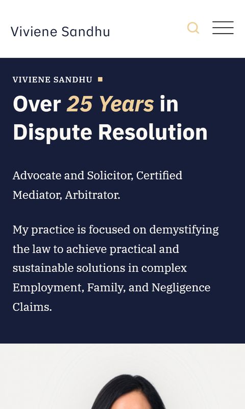 Lawyer website on mobile