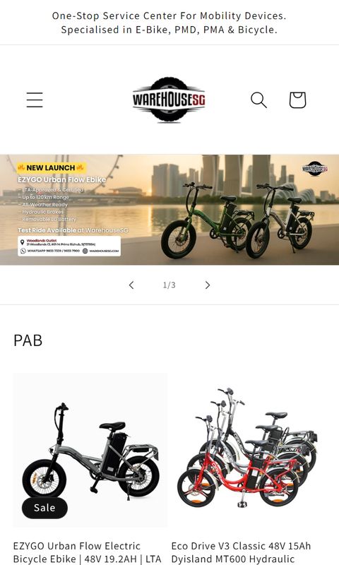 Bike trader website on mobile